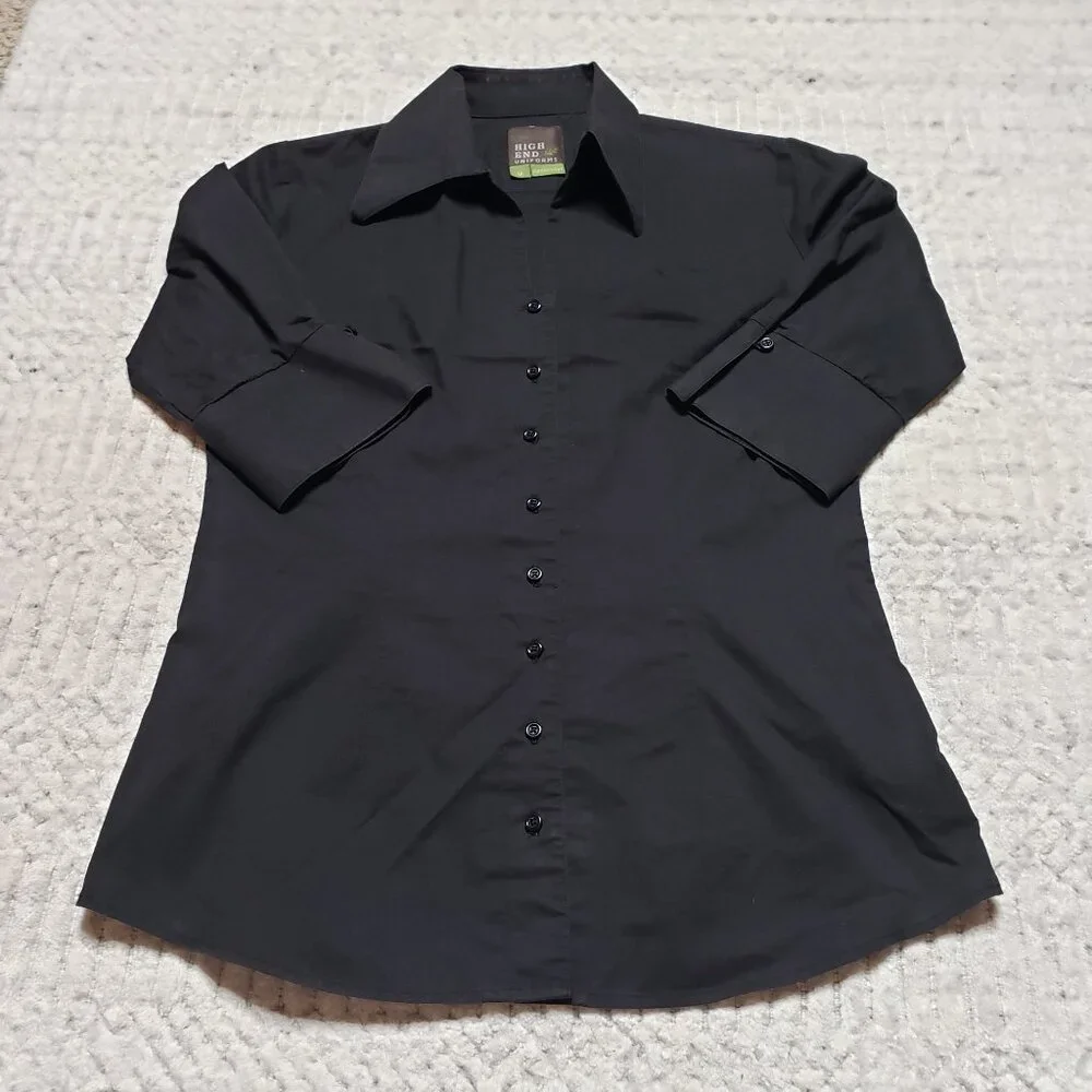 High End Uniforms Open Collar Fitted Shirt – 3/4 Sleeve, Size M - Picture 2 of 9